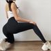 Plus Size Smiling Face Yoga Sports Nine-Point Peach Hip Leggings Tight Pants_mkmklike.com