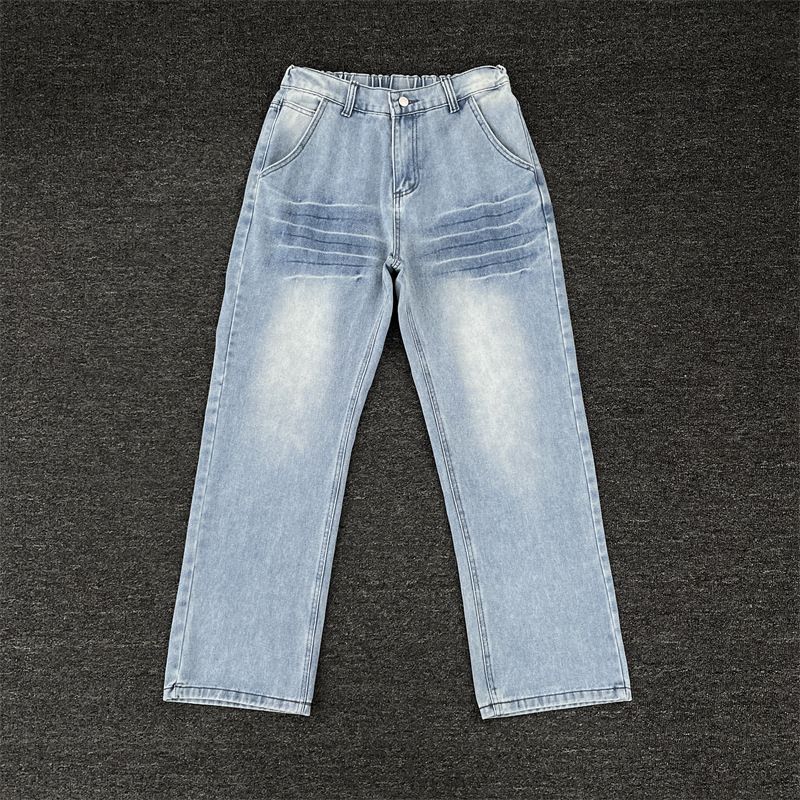 Men's Clothing Summer Vibe American High Street Retro Straight Loose Design Wide Leg Trousers_mkmklike.com