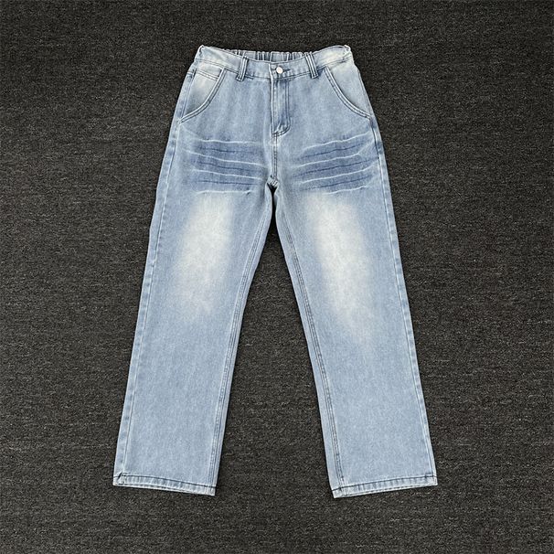 Men's Clothing Summer Vibe American High Street Retro Straight Loose Design Wide Leg Trousers_mkmklike.com