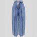 Women's High Waist Zip Ankle Jeans - Retro Relaxed Fit Casual Pants With Elastic Cuffs_mkmklike.com