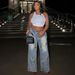 Women's Clothing Casual Women's Jeans Women's Street Fashion Washed Button Closure High Waist Pants_mkmklike.com
