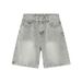 Men's Clothing New Washed Light Grey Japanese And Korean Style Shorts Jeans For Men And Women_mkmklike.com