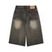 Washed Denim Shorts For Men, Loose And Casual Straight Leg, Knee Seven Quarter Mid Length, Vibe Trendy Brand, High_mkmklike.com