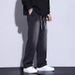 Men's Retro Style Lightweight Distressed Jeans High Street Washed Elastic Waist Straight Leg Wide Leg Long Pants Trendy Spring Autumn_mkmklike.com