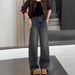 2024 Autumn/Winter New Wide-Leg Jeans For Plus-Size Women, Elastic Loose Fit, High-Waisted, Slimming, Straight-Leg_mkmklike.com