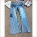 Men's Clothing Lightning Stripe Washed Denim Jeans Straight Leg Curved Flare Slightly Flared Spring Autumn Cool Sophisticated High Street Style_mkmklike.com