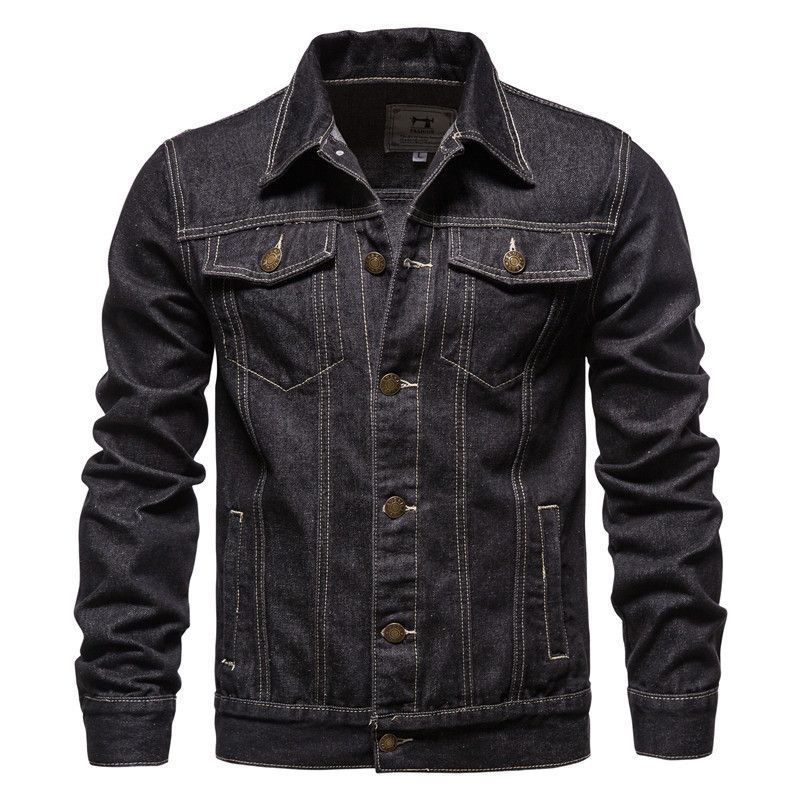 Spring, Autumn And Winter Men's Denim Jacket Casual Tooling Denim Jacket_mkmklike.com