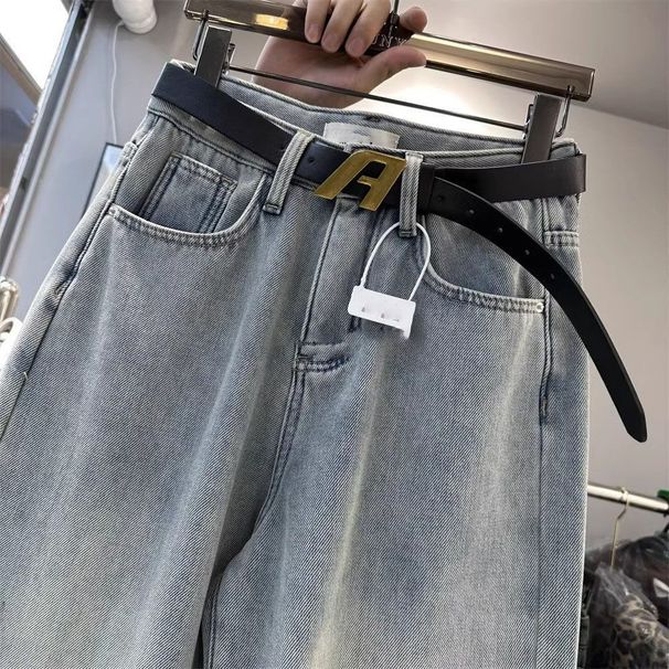 High-Waisted Flared Jeans For Women – Winter Fleece-Lined Thick Denim Pants (S-XXL, Cotton, Light Blue, Straight-Leg Comfort Fit)_mkmklike.com