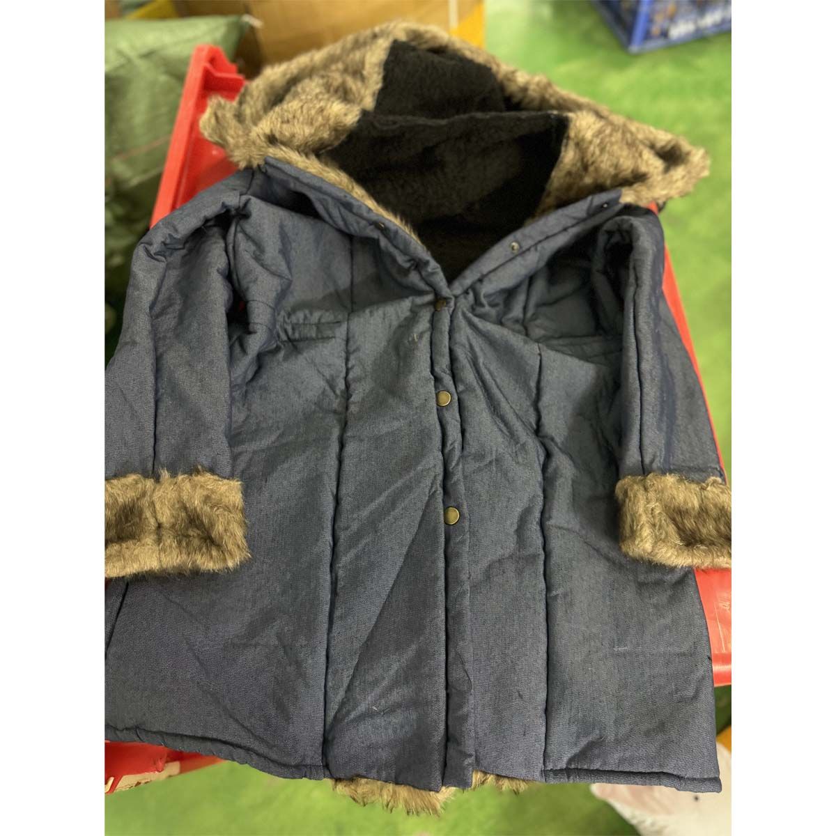 Women's imitation crystal fox fur big collar long fur collar hooded coat_mkmklike.com