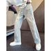 Men's Clothing Men's Washed Distressed Retro Style Jeans American High Street Edgy Design Splatter Paint Effect Loose Straight Leg Floor Length_mkmklike.com