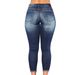 , , European And American Foreign Trade High-waisted Stretch Ripped Jeans For Women_mkmklike.com