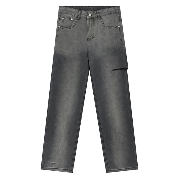 Men's Korean Style Tie-Dye Gradient Side Ripped Jeans - Trendy Loose Fit Distressed Denim Pants For Casual Wear_mkmklike.com