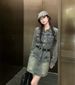 ELLE Vintage Denim For Women, Autumn French Style, Spicy Girl Temperament, Slim Fit, Petite One-Piece Short Dress_mkmklike.com