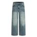 American Style Washed Denim Straight-Leg Casual Loose Men's Vintage Distressed Wide-Leg Versatile Dad Pants_mkmklike.com