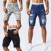 Men's Clothing Micro Elastic Slim Summer Five Point Jeans Casual Shorts Loose Men's Denim Shorts 5 Points Hole_mkmklike.com