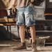 Men's Trendy Brand Cooler Denim Shorts Korean Style Loose Fit 5 Point Riding Pants Summer New Arrival_mkmklike.com