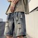 Men's Clothing Summer New Men's Denim Shorts Ripped Trendy Retro Simple All Match Youth Jeans_mkmklike.com