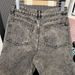 Men's Post-Apocalyptic Jeans – Distressed Utility Denim Pants With Sculptural Drapery & Asymmetrical Pockets (S-3XL, Charcoal Black)_mkmklike.com
