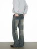 Vintage Washed Denim Jeans Relaxed Fit Retro Bootcut Pants for Men 90s Street Style Distressed Detailing Non-Stretch Cotton Blend_mkmklike.com