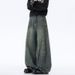 Men's Clothing & Archer0603 & Autumn/Winter Street Style Japanese Retro Distressed Trendy Wide Leg Patchwork Versatile Straight Leg Jeans For Men_mkmklike.com