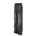 Men's Clothing High Street Vibe Distressed Blue Flared Jeans Men's Cool Slim Fit Pants_mkmklike.com