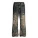 Retro Distressed Ripped Jeans For Men And Women Straight Leg Loose Fit Wide Leg Pants_mkmklike.com