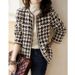 Women's Clothing Wool tweed jacket spring and autumn short style fashionable_mkmklike.com