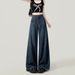 ELLE Vintage Wide-Leg Jeans For Women, Autumn 2025 New Loose Fit, Slimming High-Waisted Straight-Leg Floor-Length Pants, Thin_mkmklike.com