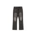 Korean Style Grey Wave-Pattern Flared Jeans – Clean Fit, Slimming & Leg-Lengthening Casual Pants_mkmklike.com