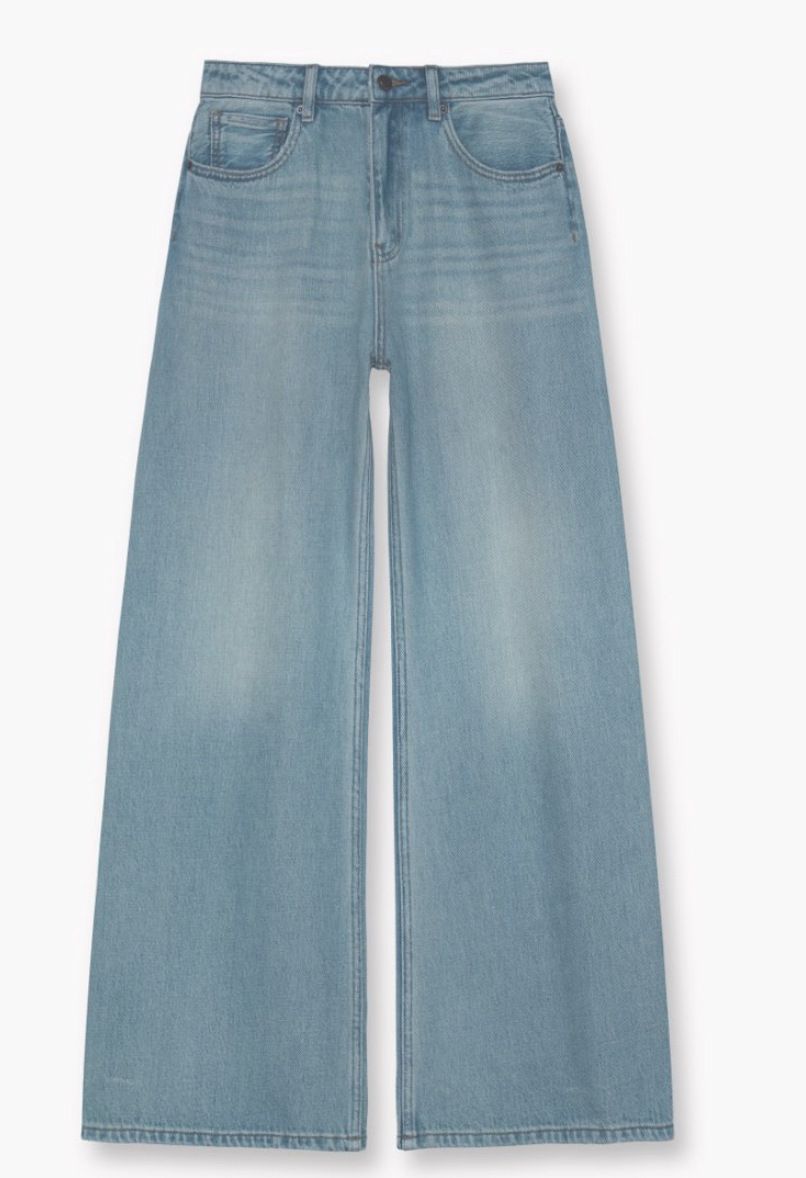 Women's Clothing High Waist Wide Leg High Count Cotton Jeans Retro Washed Loose Straight Trousers For Women_mkmklike.com