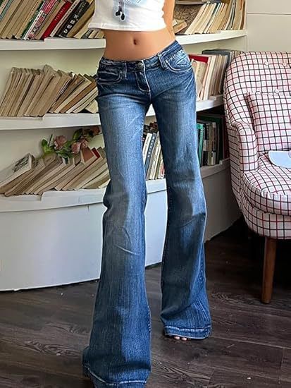 Retro Flare Jeans For Women – High-Waisted Stretch Denim Pants With Slim Fit & Sexy Silhouette_mkmklike.com