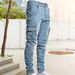 Men's Trendy Slim Fit Jeans European American Style Work Pants Skinny Pocket Fashion Jogger_mkmklike.com