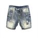 Men's Unique Multi-Pocket Color-Blocked Denim Shorts Trendy Casual Five-Point Summer Clothing_mkmklike.com