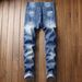 Men's Slim Fit Ripped Jeans Distressed Denim Pants with Stretch for Casual Streetwear Style_mkmklike.com