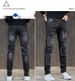 2023 Autumn New Men's Vintage Motorcycle Jeans Slim Fit Patchwork Distressed Ripped Straight Mid-Waist Pants Trendy_mkmklike.com