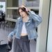 Aiyixuan Short Denim Jacket, Women's Early Autumn New Design, Slimming Long Sleeved Jacket Top_mkmklike.com