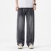 Small Niche Design Splicing Wide Leg Jeans Men # Fashion High Street 2025 Spring New Product Trendy Brand Long Pants For_mkmklike.com