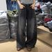 Retro American Rhinestone Women's Wide Leg Jeans Heavy Duty Starry Loose Fit Floor Length Pants Autumn Winter England Style Fashion_mkmklike.com