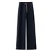 Black Straight Leg Jeans For Women - High Waist Stretchy Relaxed Fit Wide Leg Trousers (9 Lengths & 9 Sizes)_mkmklike.com