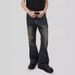 American Washed Denim Jeans Street Vibe Vintage Straight Leg Loose Casual Versatile Micro Flared Pants Trendy_mkmklike.com