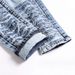 Men's Ripped Slim Straight Jeans – Distressed Washed Denim With Artistic Paint Splatter & Stretch Comfort (28-38, Blue)_mkmklike.com