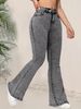 K Low Waisted Flared Slim Fit Pants For Women, Jeans Look Slim And Grey_mkmklike.com