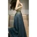 ELLE French Retro Design Gradient Denim Strap For Women Summer New Elegant Slim Waist Long Dress_mkmklike.com