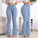 High-Waisted Stretch Slim Fit Flared Jeans for Women Hip Lifting Slightly Flared Pants Ready Stock New Arrivals_mkmklike.com