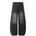 American Stle Vintage Washed Denim Scimitar Pants Men Heav Stitching Split Deconstructed Loose Wide Leg Trousers_mkmklike.com