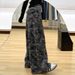 American-style High Street Camouflage Wide-leg Cargo Pants For Women, 2025 Autumn And Winter, Loose Straight Cut,_mkmklike.com