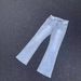 Cement Gray Stretch Flared Jeans – Cleanfit High Street Washed Distressed Denim For Men & Women – Vintage-Inspired Straight Leg_mkmklike.com