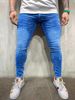 Men's Slim Fit Stretch Jeans Whiskered Washed Casual Trousers Black Light Blue Dark Blue Mid Waist Skinny Jeans_mkmklike.com