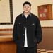 Trendy Brand Large Size Men's Denim Jacket Spring And Autumn Loose Fat Man Fattened Plus Embroidered Versatile Jacket Gown Men_mkmklike.com