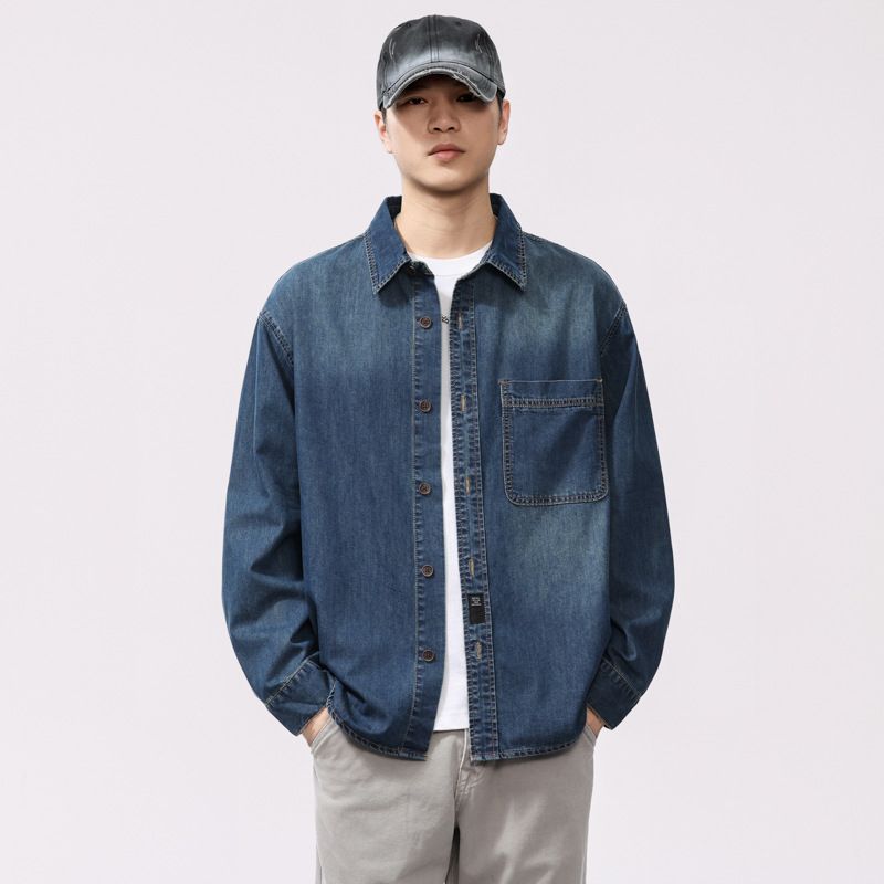 Ice Oxygen Bar Denim Jacket For Men's Spring And Summer 2025 New Style Washed Nostalgic American Thin Wear-Resistant_mkmklike.com